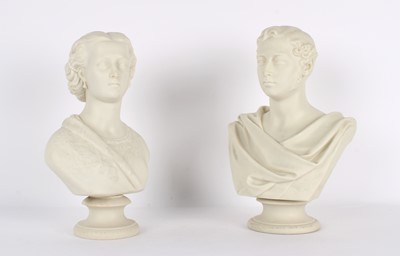 Lot 41 - A Pair of Mid-19th Century Parian Busts by Copeland