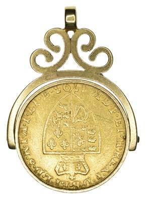 Lot 35 - King George III, Guinea, 1795, set in a gold swing pendant.