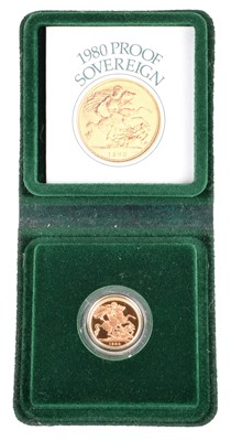 Lot 14 - Queen Elizabeth II, Gold Proof Sovereign, 1980.