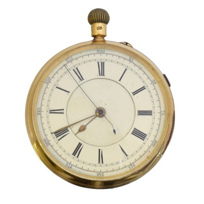 Lot 145 - An 18ct gold open face pocket watch by Newsome & Co.
