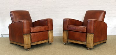 Lot 216 - Good Pair of Art Deco 'Club' Armchairs
