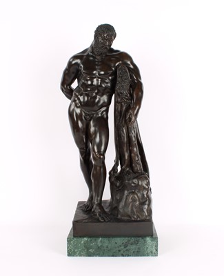 Lot 65 - A Large Cast and Patinated Bronze Figure of the "Farnese Hercules" by the Frilli Gallery of Florence