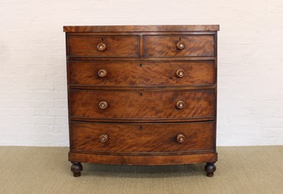 Lot 203 - A Victorian Bowfront Mahogany Chest of Drawers
