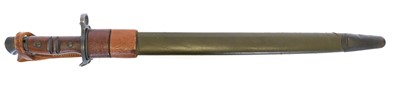 Lot 149 - P17 bayonet, scabbard and frog, the ricasso...