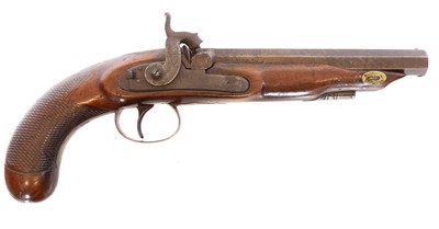 Lot 5 - Percussion 36 bore pistol, with 6.5inch...