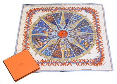 Lot 93 - A Hermès 'Aux Paus des Epices' silk scarf.