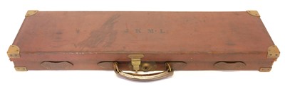 Lot 444 - Alex Martin leather gun case, with brass...