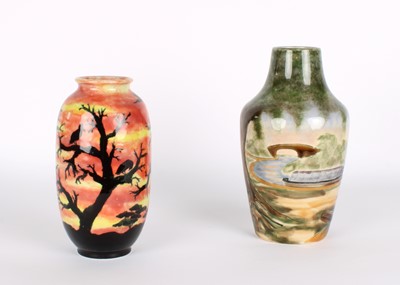 Lot 43 - Two Pottery Vases in "Cauldon Canal" and "African Sunrise" Patterns by Cobridge Stoneware