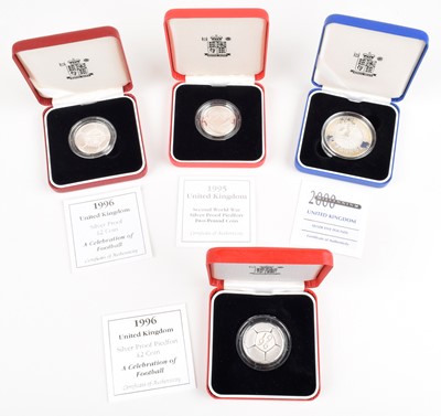 Lot 9 - Seventeen cased Royal Mint Silver Proof coins and coin sets (17).