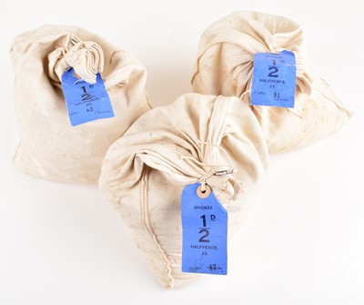Lot 53 - Three bags of Uncirculated Halfpennies, each complete with Barclays bank labels (3).