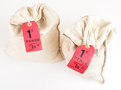 Lot 55 - Two bags of Uncirculated Pennies, each complete with Barclays bank labels (2).