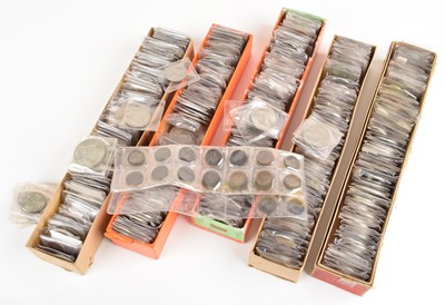 Lot 4 - Five boxes of assorted mainly British coins dating back to King Charles II.