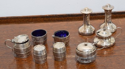 Lot 73 - A selection of silver cruet items.