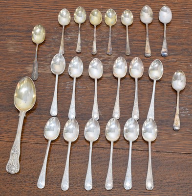 Lot 75 - A selection of silver spoons.