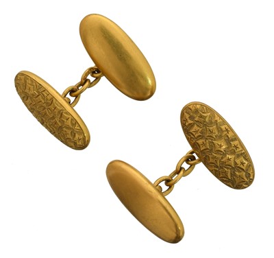 Lot 79 - A pair of early 20th century 15ct gold cufflinks.