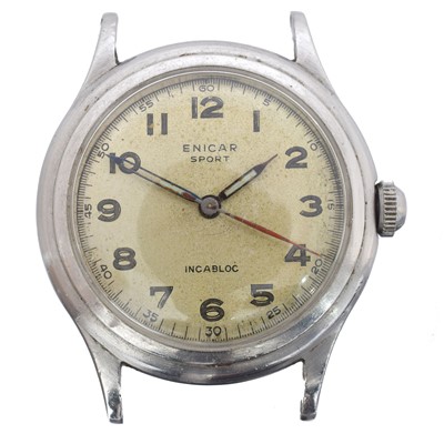 Lot 105 - A stainless steel Enicar Sport manual wind wristwatch.