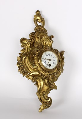 Lot 139 - A Late 19th Century Small French Ormolu 'Cartel' Clock in the Louis XV Style