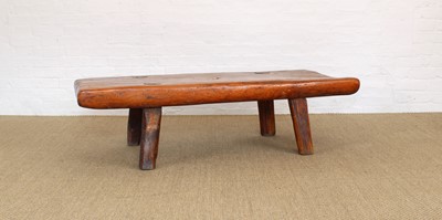 Lot 151 - A Vernacular Elm Hog or Pig Bench Dated 1900