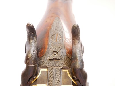 Lot 7 - Percussion double barrel Howdah pistol by...