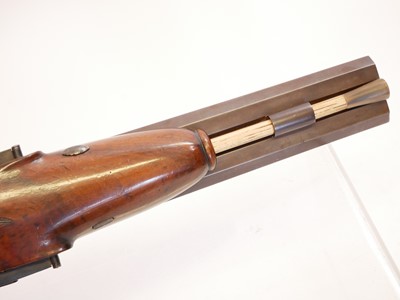 Lot 7 - Percussion double barrel Howdah pistol by...