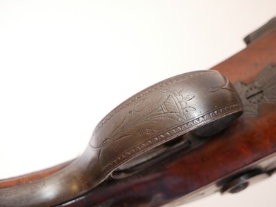 Lot 7 - Percussion double barrel Howdah pistol by...