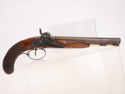 Lot 7 - Percussion double barrel Howdah pistol by...