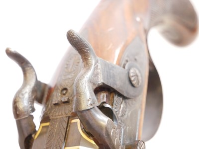 Lot 7 - Percussion double barrel Howdah pistol by...