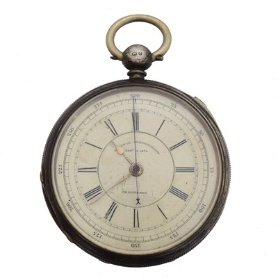 Lot 166 - A silver 'Decimal Chronograph' open face pocket watch.