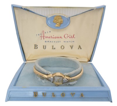 Lot 101 - A 1960s Bulova 'American Girl' manual wind bracelet watch.