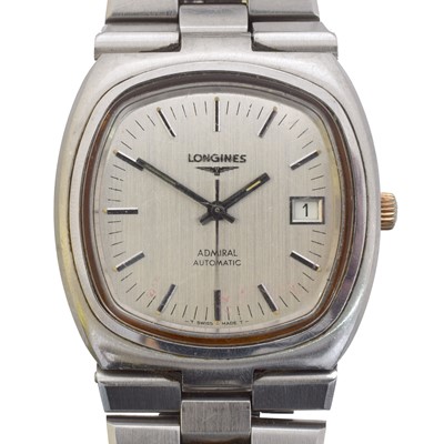 Lot 113 - A stainless steel Longines Admiral automatic wristwatch.