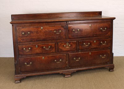 Lot 169 - A George III North-West Oak and Mahogany Crossbanded Mule Chest