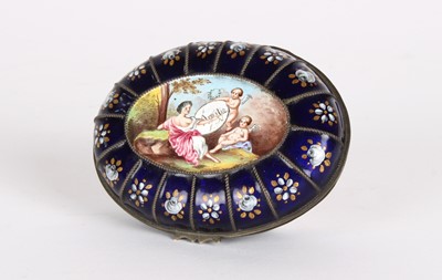 Lot 31 - A Late 19th Century French Enamel Trinket Box with White Metal Mounts