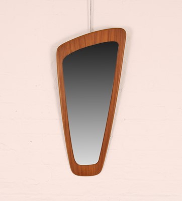 Lot 324 - Shaped Teak Wall Mirror