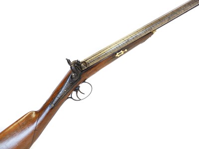 Lot 56 - Percussion 14 bore double barrel shotgun,...
