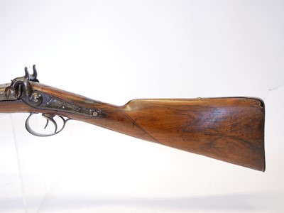 Lot 56 - Percussion 14 bore double barrel shotgun,...