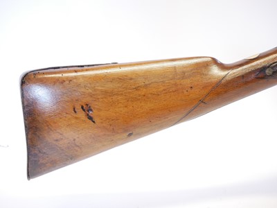 Lot 56 - Percussion 14 bore double barrel shotgun,...