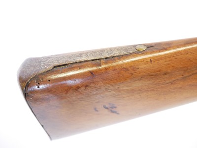Lot 56 - Percussion 14 bore double barrel shotgun,...