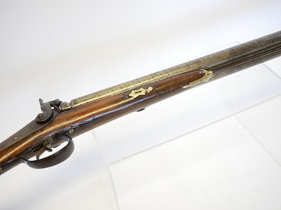 Lot 56 - Percussion 14 bore double barrel shotgun,...