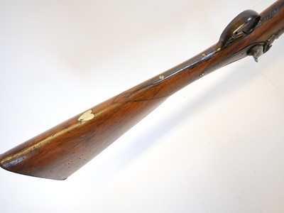 Lot 56 - Percussion 14 bore double barrel shotgun,...