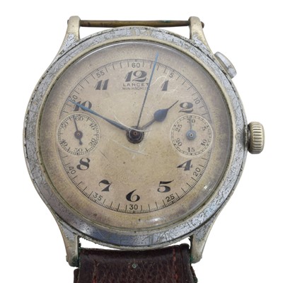 Lot 111 - A 1940s Lancet chronograph wristwatch.