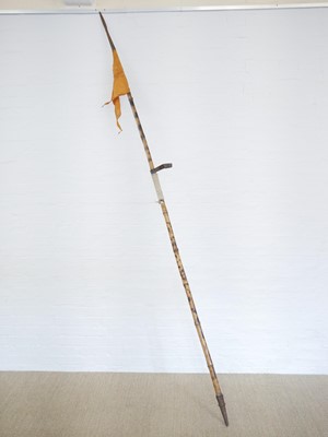 Lot 155 - Indian lance, the steel points mounted on...