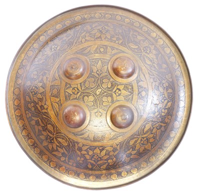 Lot 170 - Dhal shield, with four bosses, decorated with...