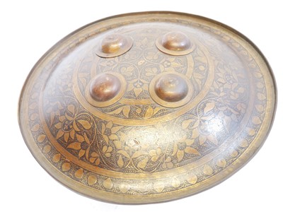 Lot 170 - Dhal shield, with four bosses, decorated with...