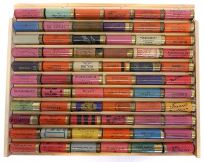 Lot 645 - Sixty six collector’s shotgun cartridges, roll...
