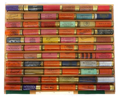 Lot 646 - Sixty six collector’s shotgun cartridges, roll...