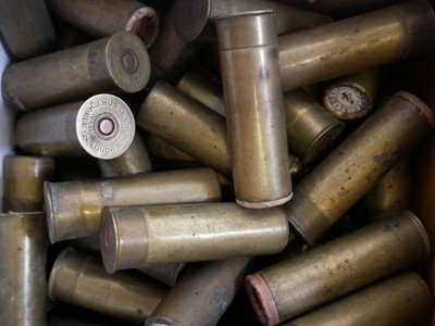 Lot 652 - Forty-seven 16 bore brass shotgun cartridges,...