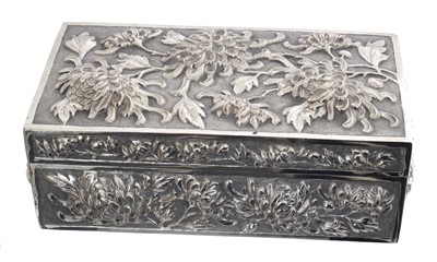 Lot 65 - An early 20th century Chinese export silver table box.
