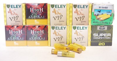 Lot 632 - 20 bore ammunition, by Gamebore, Eley, S&B,...