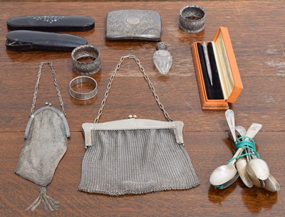 Lot 70 - A selection of silver and white metal items.