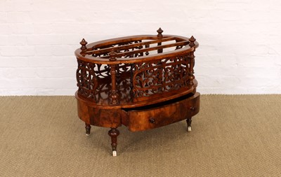 Lot 167 - A Victorian Burr Walnut Canterbury